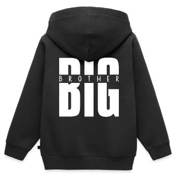 Big Brother Hemd - Kinder Premium Organic Zip Hoodie - Schwarz - Hinten - AI Model Kid Male (0cm)