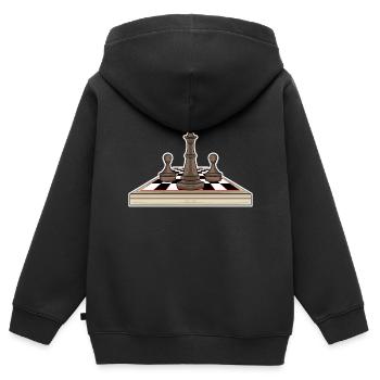 Schach Schachbrett - Kinder Premium Organic Zip Hoodie - Schwarz - Hinten - AI Model Kid Male (0cm)