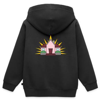 Maison - Sweat Premium à capuche zippé enfant bio - noir - Dos - AI Model Kid Male (0cm)
