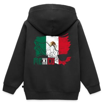 Aigle mexicain Cadeau mexicain Mexique - Sweat Premium à capuche zippé enfant bio - noir - Dos - AI Model Kid Male (0cm)