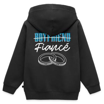 Freund Partner Verlobter Geschenk Verlobung - Kinder Premium Organic Zip Hoodie - Schwarz - Hinten - AI Model Kid Male (0cm)