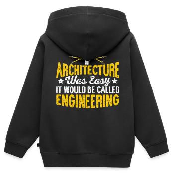 Architekt - Kinder Premium Organic Zip Hoodie - Schwarz - Hinten - AI Model Kid Male (0cm)