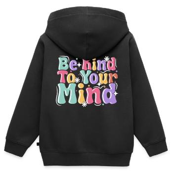 Soyez gentil avec votre - Sweat Premium à capuche zippé enfant bio - noir - Dos - AI Model Kid Male (0cm)