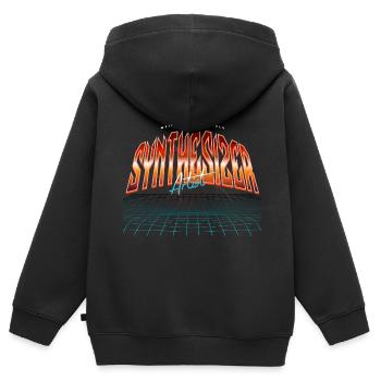 808 Synthétiseur Boîte à Rythmes Analogique - Sweat Premium à capuche zippé enfant bio - noir - Dos - AI Model Kid Male (0cm)