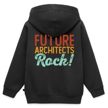Architecte - Sweat Premium à capuche zippé enfant bio - noir - Dos - AI Model Kid Male (0cm)