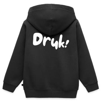 Pression! Chemises en dialecte anversois - Sweat Premium à capuche zippé enfant bio - noir - Dos - AI Model Kid Male (0cm)