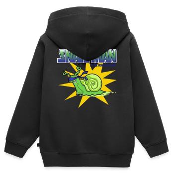 Schneckenmann - durch die Kraft des Schleims - Kinder Premium Organic Zip Hoodie - Schwarz - Hinten - AI Model Kid Male (0cm)