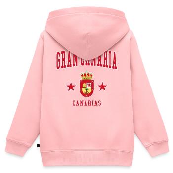Gran Canaria - Sweat Premium à capuche zippé enfant bio - rose - Dos - AI Model Kid Female (0cm)