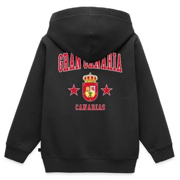 Gran Canaria - Kinder Premium Organic Zip Hoodie - Schwarz - Hinten - AI Model Kid Male (0cm)