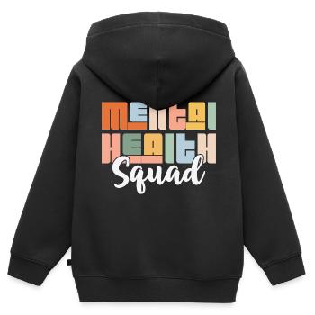 Mental Health Squad - Kinder Premium Organic Zip Hoodie - Schwarz - Hinten - AI Model Kid Male (0cm)