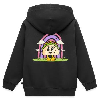 taco - Sweat Premium à capuche zippé enfant bio - noir - Dos - AI Model Kid Male (0cm)