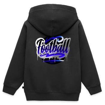 Football - Kinder Premium Organic Zip Hoodie - Schwarz - Hinten - AI Model Kid Male (0cm)