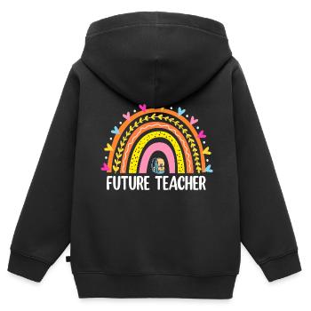 Future Teacher - Kinder Premium Organic Zip Hoodie - Schwarz - Hinten - AI Model Kid Male (0cm)