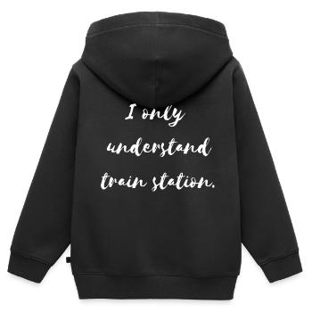 Model Building Nerd Gift Je ne comprends que la station, - Sweat Premium à capuche zippé enfant bio - noir - Dos - AI Model Kid Male (0cm)