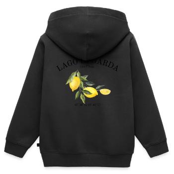 Gardasee - Urlaub - Italien - Lago di Garda - Kinder Premium Organic Zip Hoodie - Schwarz - Hinten - AI Model Kid Male (0cm)