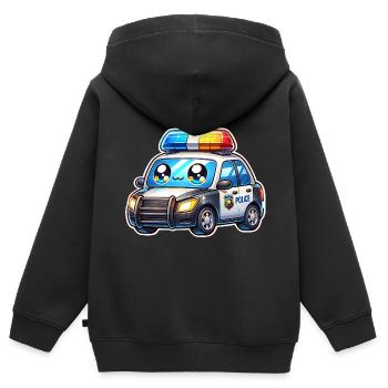 Polizei - Kinder Premium Organic Zip Hoodie - Schwarz - Hinten - AI Model Kid Male (0cm)