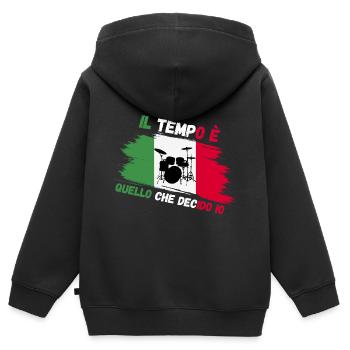 Il Tempo Quello Che Decido Io Strumento Musicale - Kinder Premium Organic Zip Hoodie - Schwarz - Hinten - AI Model Kid Male (0cm)