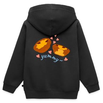 Liebe portugiesische Eierkuchen - Kinder Premium Organic Zip Hoodie - Schwarz - Hinten - AI Model Kid Male (0cm)