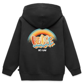 Peace - Kinder Premium Organic Zip Hoodie - Schwarz - Hinten - AI Model Kid Male (0cm)