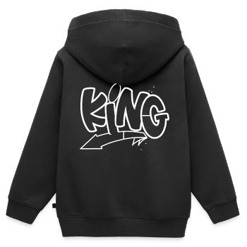 Roi - Sweat Premium à capuche zippé enfant bio - noir - Dos - AI Model Kid Male (0cm)