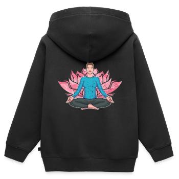 Lotus Blossom Spiritual Yogi Gift Yoga - Kids Premium Organic Zip-up Hoodie - black - Back - AI Model Kid Male (0cm)