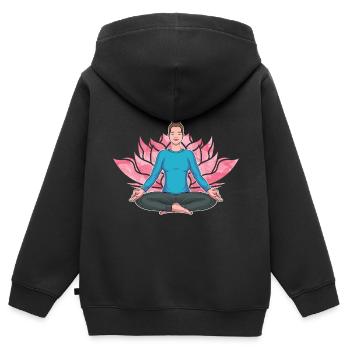 Spiritual Yogi Lotus Blossoms Gift Yoga - Kids Premium Organic Zip-up Hoodie - black - Back - AI Model Kid Male (0cm)