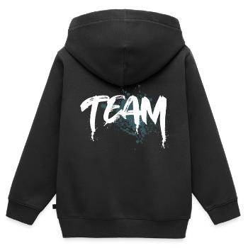Team - Kids Premium Organic Zip-up Hoodie - black - Back - AI Model Kid Male (0cm)