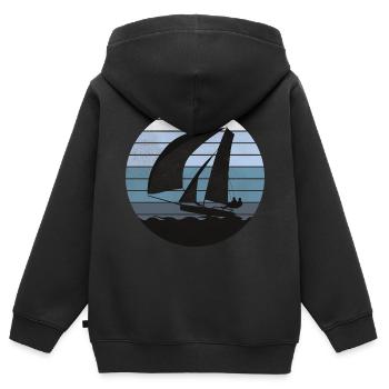 Skiff Sailing - Kids Premium Organic Zip-up Hoodie - black - Back - AI Model Kid Male (0cm)