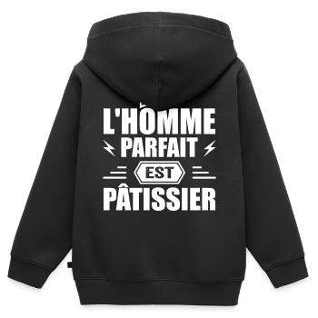 Der perfekte Mann ist Konditor Konditor-Geschenk - Kinder Premium Organic Zip Hoodie - Schwarz - Hinten - AI Model Kid Male (0cm)