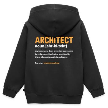 Architecte - Sweat Premium à capuche zippé enfant bio - noir - Dos - AI Model Kid Male (0cm)