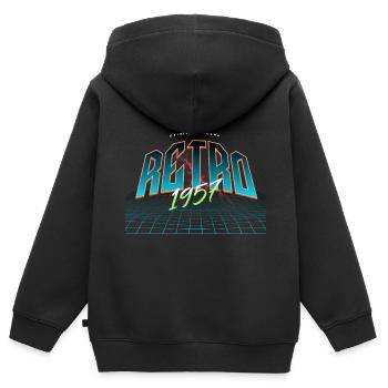 1957 Année de naissance Année de naissance - Sweat Premium à capuche zippé enfant bio - noir - Dos - AI Model Kid Male (0cm)