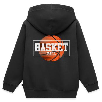 Basketball Basketballer - Kinder Premium Organic Zip Hoodie - Schwarz - Hinten - AI Model Kid Male (0cm)