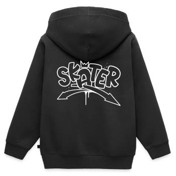 Skater Graffiti Skateboard - Sweat Premium à capuche zippé enfant bio - noir - Dos - AI Model Kid Male (0cm)