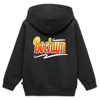 Bochum - Kinder Premium Organic Zip Hoodie - Schwarz - Hinten - AI Model Kid Male (0cm)