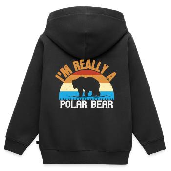 Grizzly Baer Braunbaer Natur Wald Geschenk 39 - Kinder Premium Organic Zip Hoodie - Schwarz - Hinten - AI Model Kid Male (0cm)