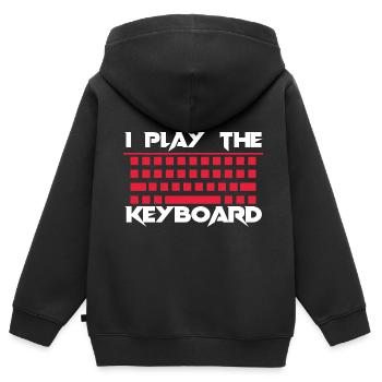Dictons du clavier Keyboarder - Sweat Premium à capuche zippé enfant bio - noir - Dos - AI Model Kid Male (0cm)