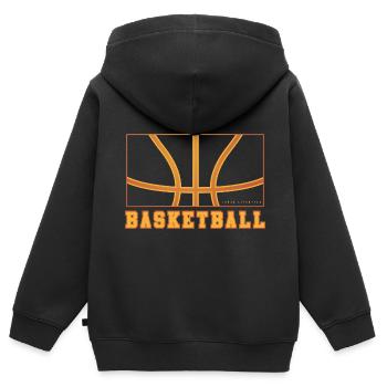 Basketball Basketballer - Kinder Premium Organic Zip Hoodie - Schwarz - Hinten - AI Model Kid Male (0cm)
