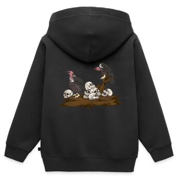 Totenkopf Raubvögel Greifvogel Geschenk Geier - Kinder Premium Organic Zip Hoodie - Schwarz - Hinten - AI Model Kid Male (0cm)