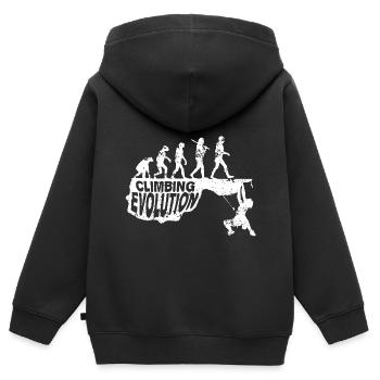 Kletternde Evolution - Kinder Premium Organic Zip Hoodie - Schwarz - Hinten - AI Model Kid Male (0cm)
