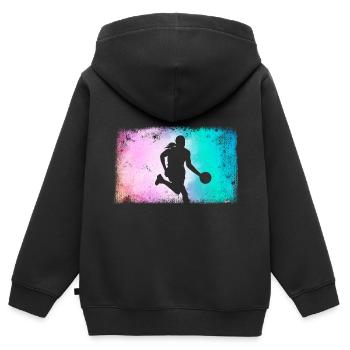 Basketball player Basketball player Basketball - Kids Premium Organic Zip-up Hoodie - black - Back - AI Model Kid Male (0cm)