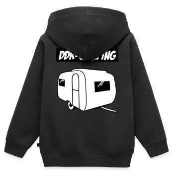 DDR-Camping QEK Junior - Kinder Premium Organic Zip Hoodie - Schwarz - Hinten - AI Model Kid Male (0cm)