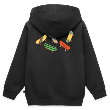 Skate SK8 Skateboarder Skate Party Halfpipe - Sweat Premium à capuche zippé enfant bio - noir - Dos - AI Model Kid Male (0cm)