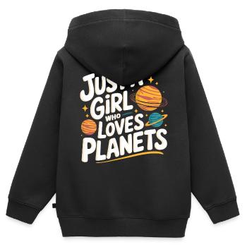 Planet Sonnensystem Astronomie Weltraum - Kinder Premium Organic Zip Hoodie - Schwarz - Hinten - AI Model Kid Male (0cm)