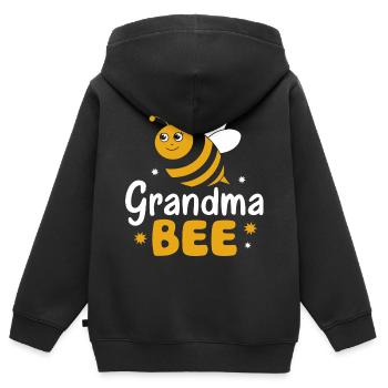 abeille abeille apicultrice abeille abeille - Sweat Premium à capuche zippé enfant bio - noir - Dos - AI Model Kid Male (0cm)