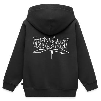 Frankfurt Graffiti - Kids Premium Organic Zip-up Hoodie - black - Back - AI Model Kid Male (0cm)
