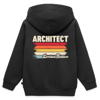 Architecte - Sweat Premium à capuche zippé enfant bio - noir - Dos - AI Model Kid Male (0cm)