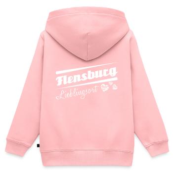 Flensburg - Lieblingsort mit Stadtnamen - Kinder Premium Organic Zip Hoodie - Rosa - Hinten - AI Model Kid Female (0cm)