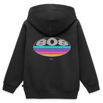 808 Analog SYNTHESIZER Drum Machine - Kinder Premium Organic Zip Hoodie - Schwarz - Hinten - AI Model Kid Male (0cm)