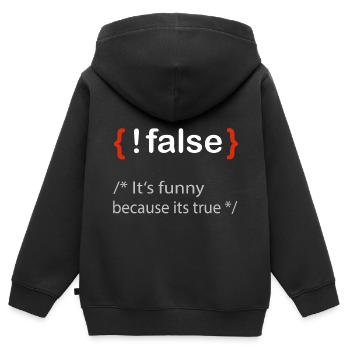Programmer false true Computer Scientist Student - Kids Premium Organic Zip-up Hoodie - black - Back - AI Model Kid Male (0cm)