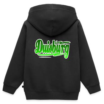 Duisbourg - Sweat Premium à capuche zippé enfant bio - noir - Dos - AI Model Kid Male (0cm)